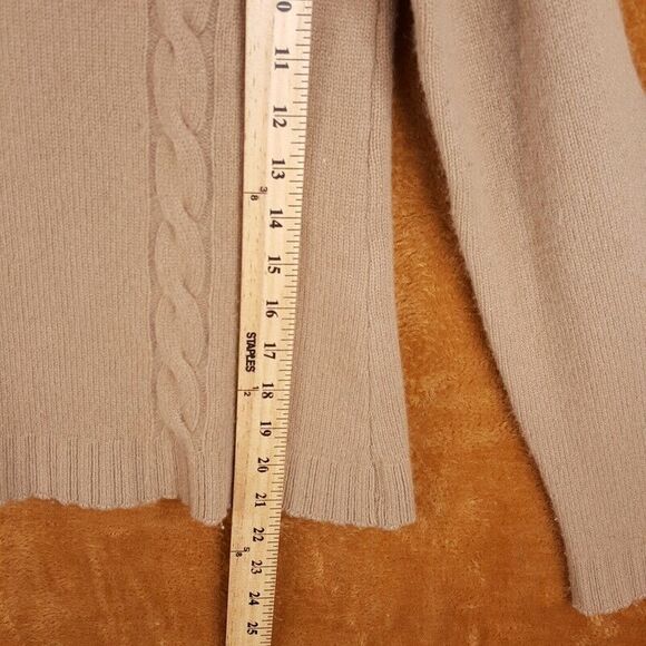 APC Womens Sweater XS Tan Pullover Crew Tight Cableknit Wool Cashmere Knit - Picture 6 of 7